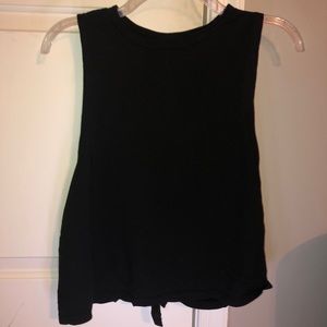 Black Open Back Muscle Tank